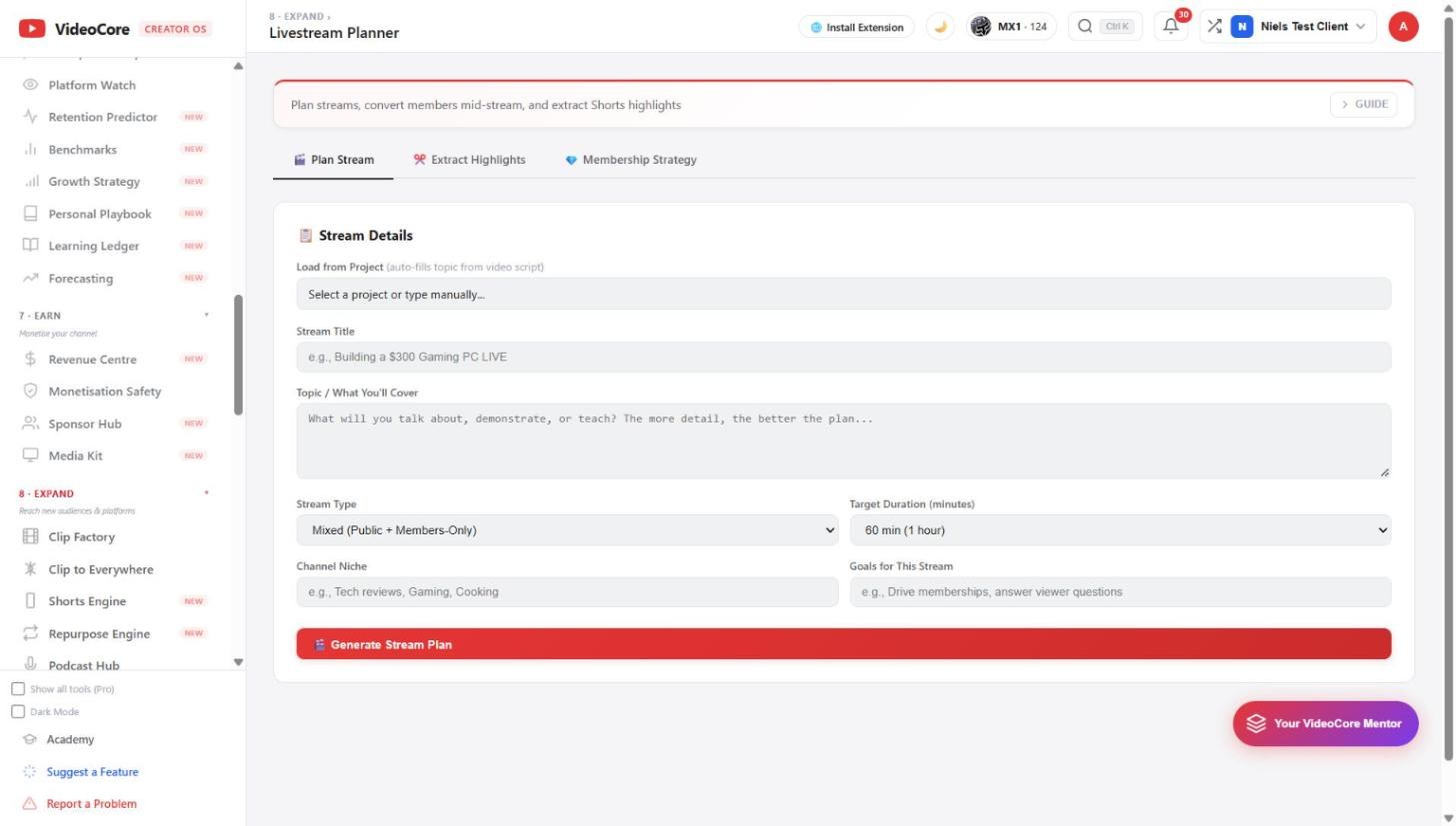 Livestream Planner