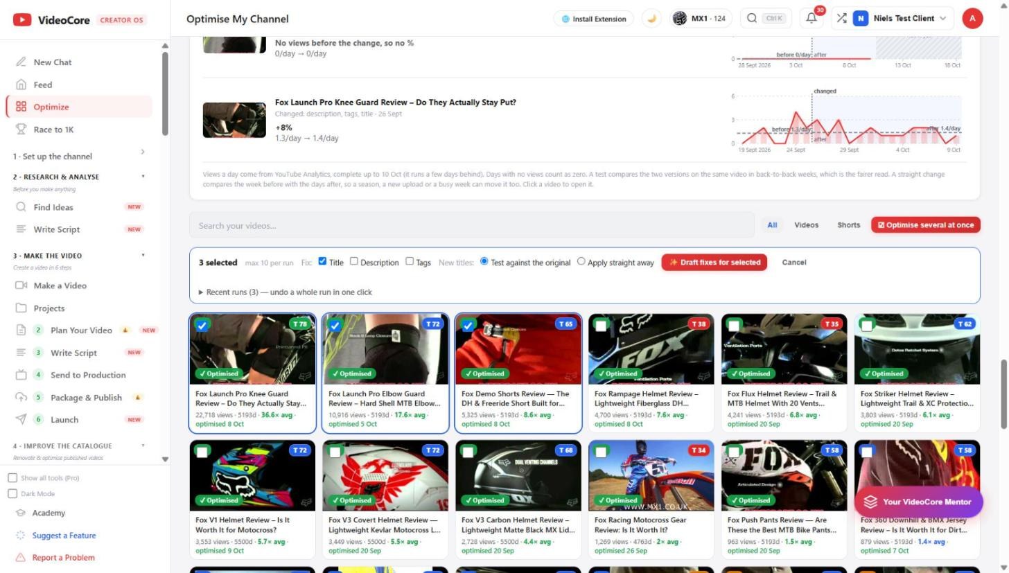 Tick the videos