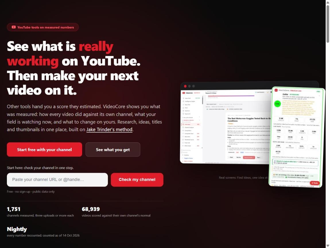 Start free with your channel