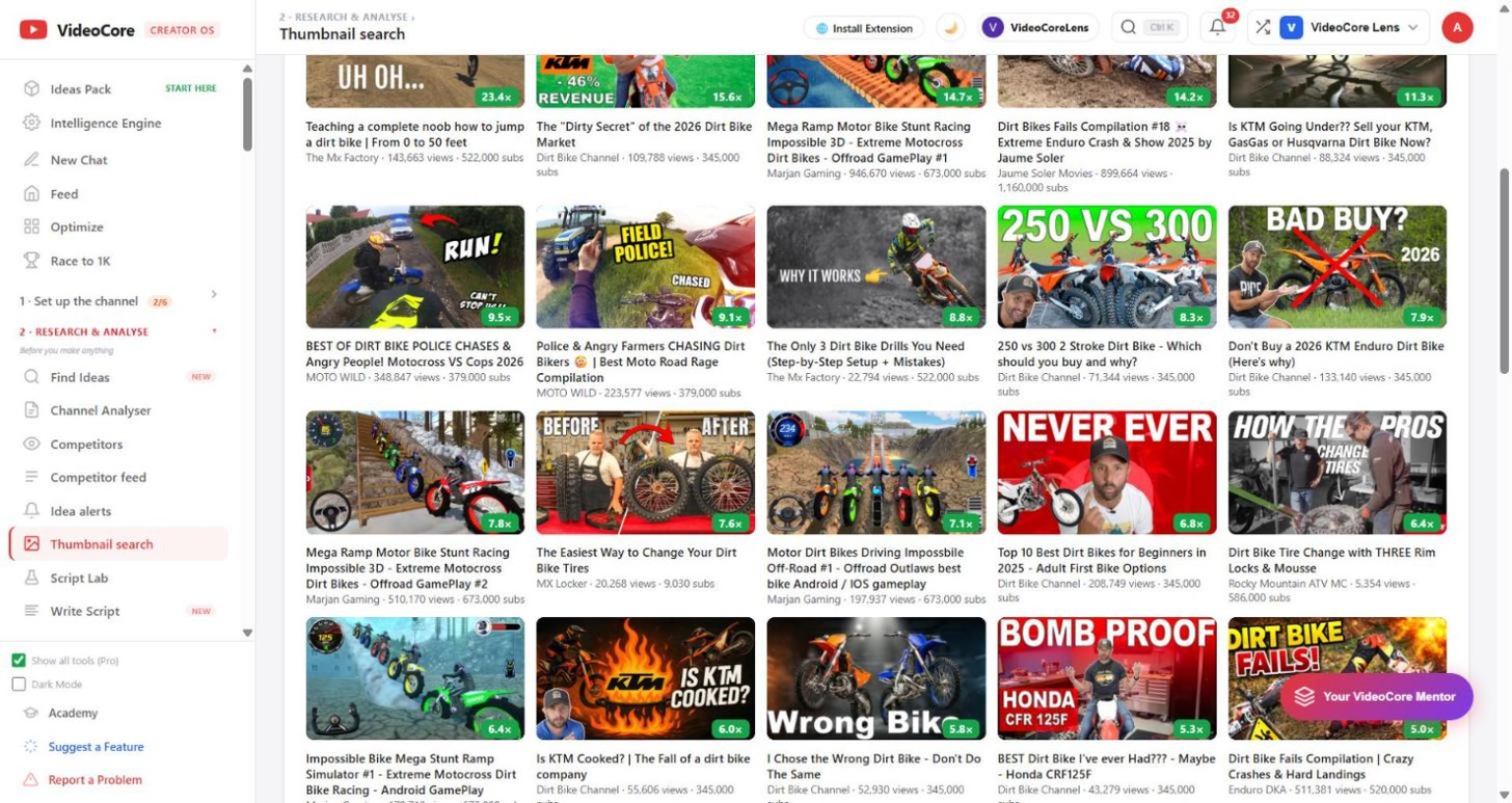 A wall of thumbnails that earned their click